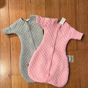 Halo Quilted Baby Sleep Sack Set of Two- Pink and Gray